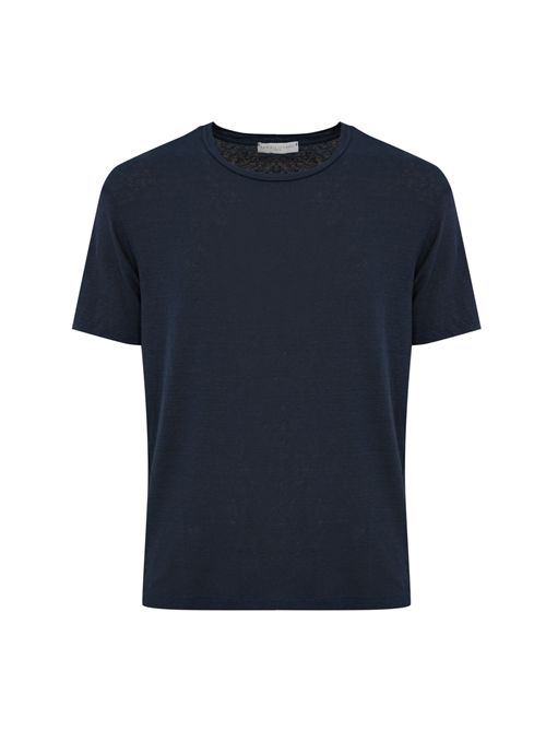 T-shirt girocollo in lino Blu DANIELE FIESOLI | DF 0600324